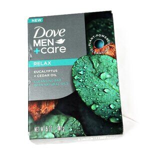 Dove Men + Care Relax Eucalyptus Cedar Oil Plant Based Bar Soap NWT